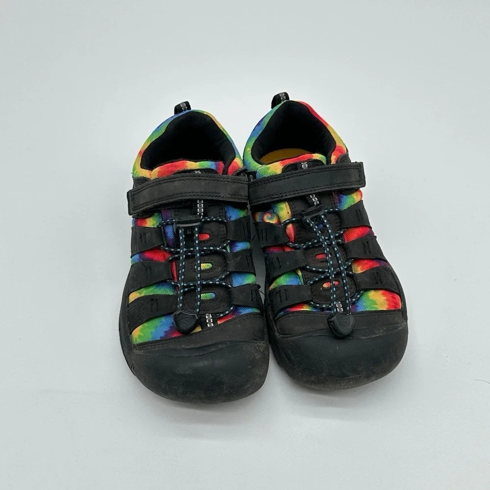 Keen Tie Dye‎ Rainbow Newport 1025503 Youth SZ 3 Black Bungee Outdoor Shoes